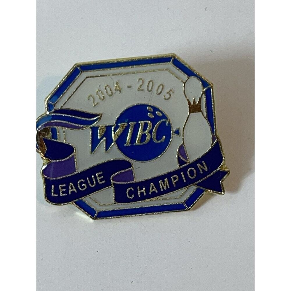 Vintage WIBC Bowling League Champion Lapel Pin 2004-2005 Souvenir Collectible
